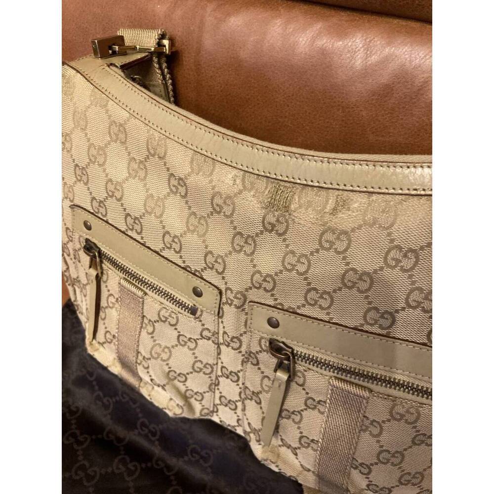 GUCCI GG Canvas Shoulder Bag Khaki Green - Picture 4 of 10